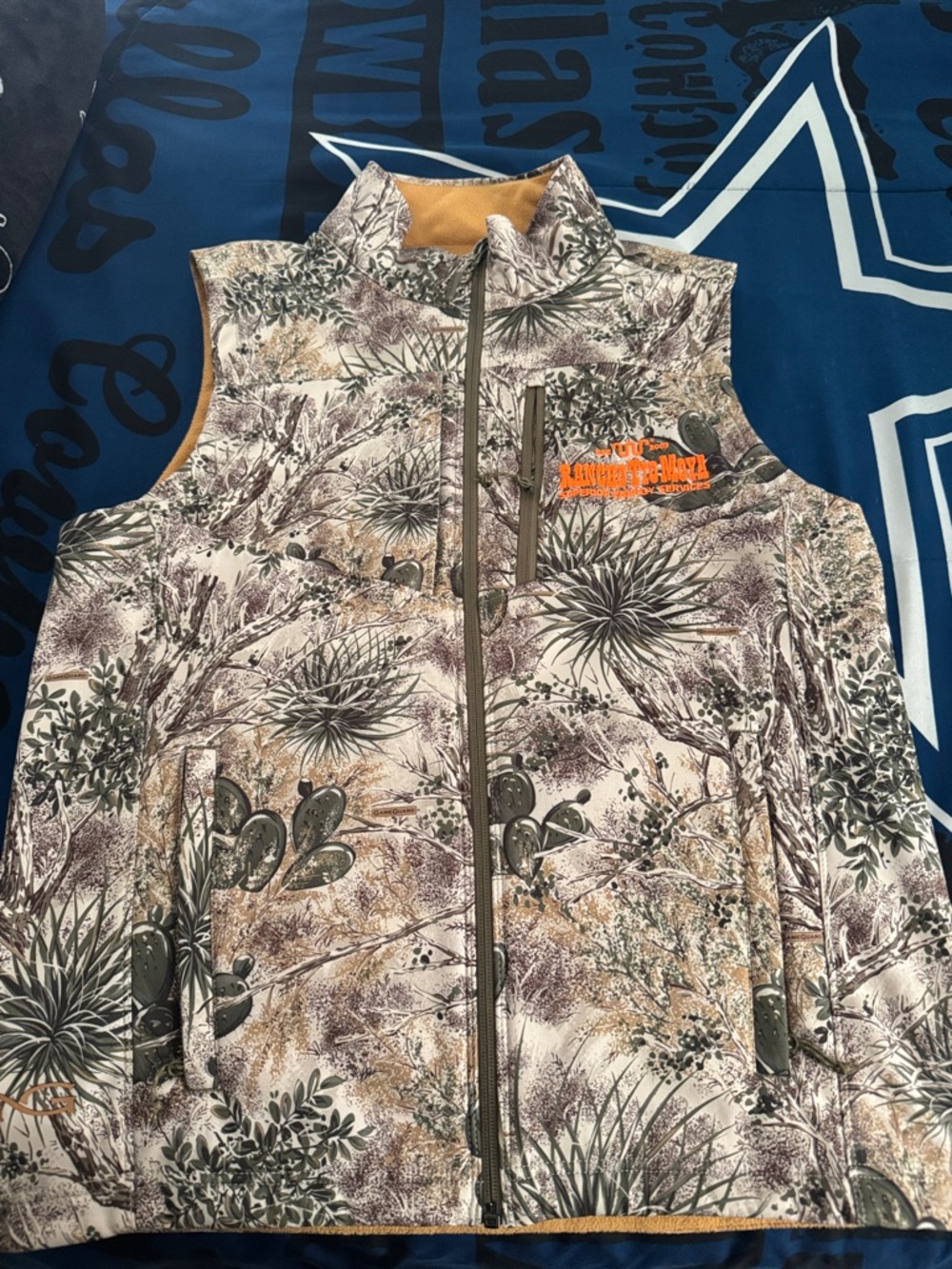 Camo Puffer Vest in Tan & Green - Kids